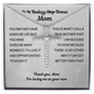 Bonus Mom - Diamond Cross Necklace Gift Card for Step Mom