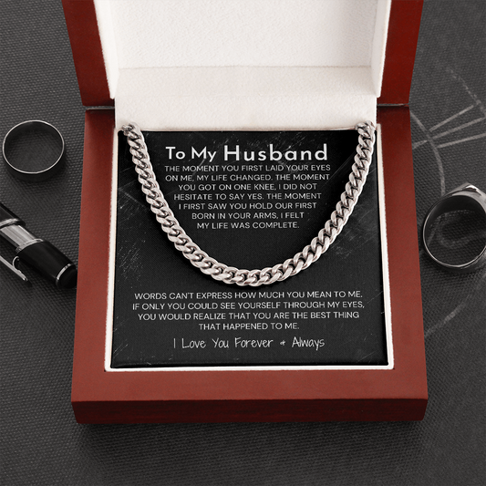 Cuban Chain Necklace Gift to Husband - Moments With You