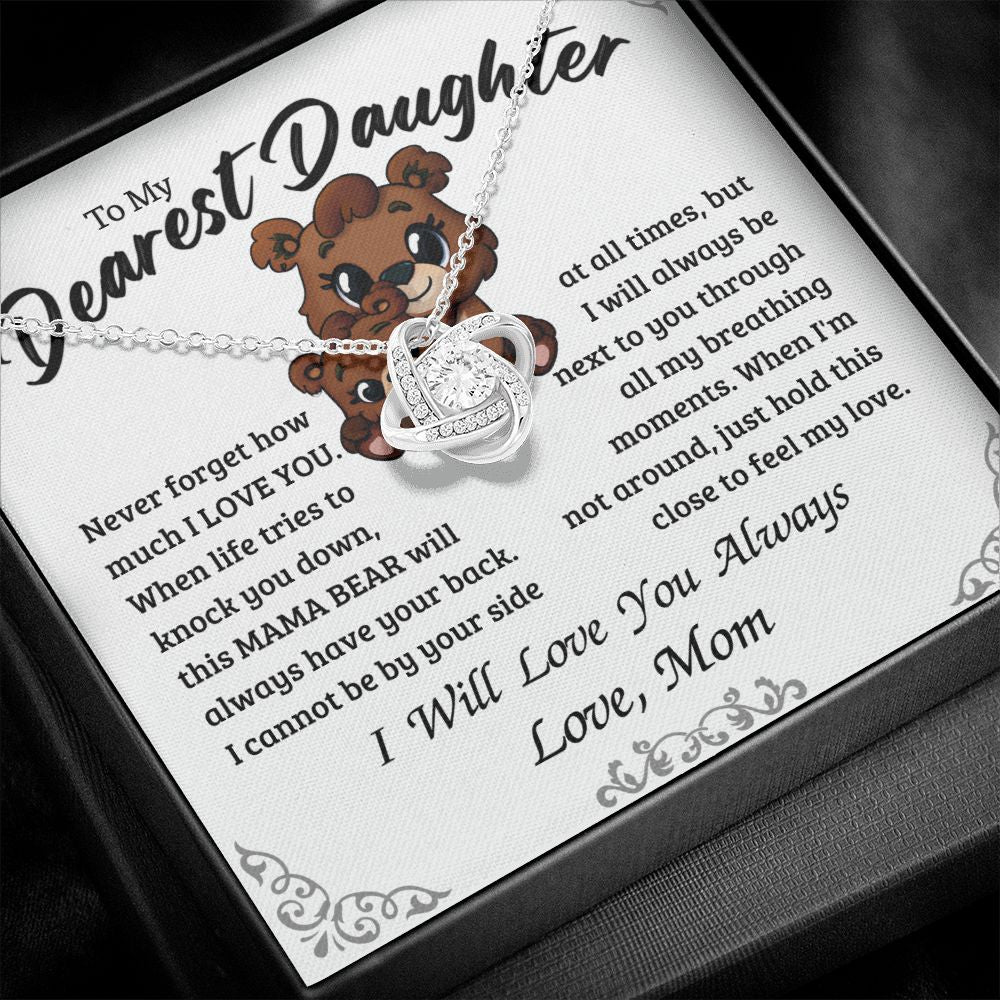 Heart Knot Necklace From Mom To Daughter - Mama Bear