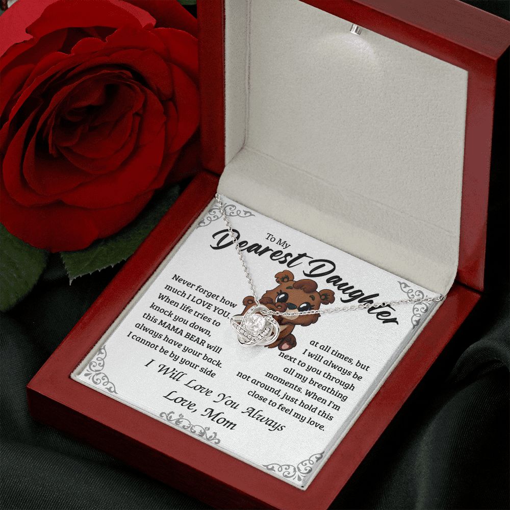 Heart Knot Necklace From Mom To Daughter - Mama Bear