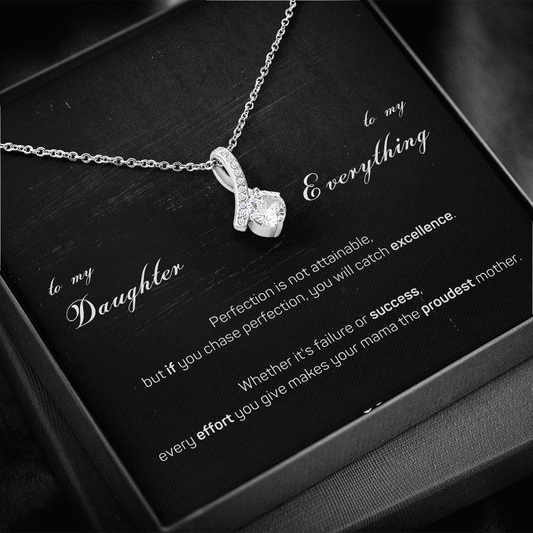 To Daughter-From Mom Not Perfection But Excellence Alluring Bless Necklace - My Custom Gift