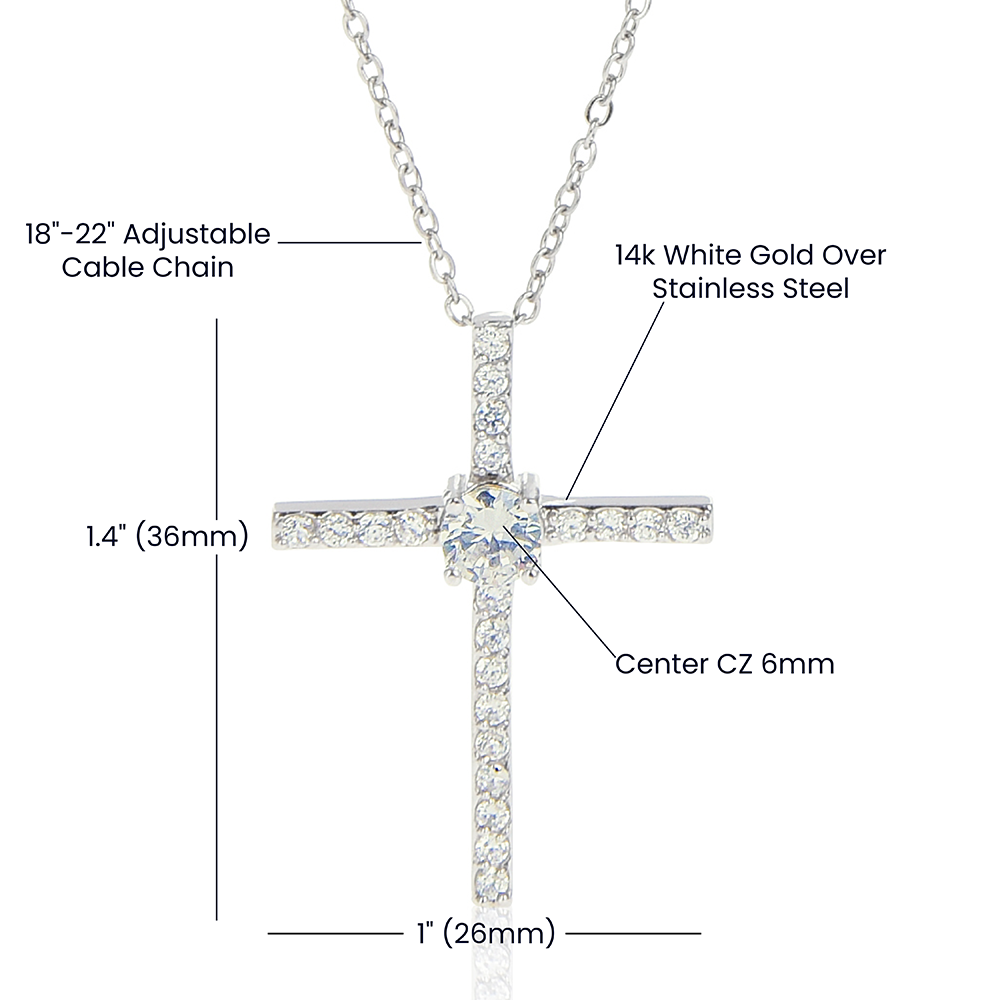 Grateful To My Lucky Mom - Diamond Cross Necklace Gift Card